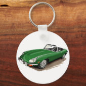 Jaguar XKE Green Car Sleutelhanger (Voorkant)