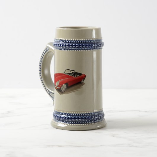 Jaguar XKE Red Car Bierpul (Voorkant links)