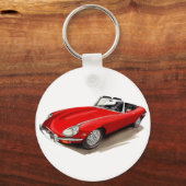 Jaguar XKE Red Car Sleutelhanger (Voorkant)
