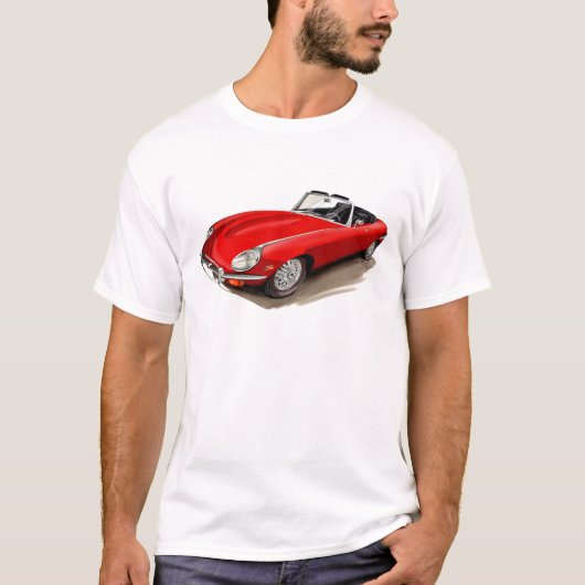 Jaguar XKE Red Car T-shirt (Voorkant)