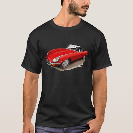 Jaguar XKE Red Car T-shirt (Voorkant)