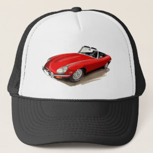 Jaguar XKE Red Car Trucker Pet