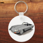 Jaguar XKE Silver Car Sleutelhanger (Voorkant)