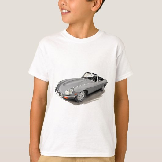 Jaguar XKE Silver Car T-shirt (Voorkant)