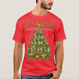 Jaguar Xmas Lighting Tree Santa Jaguar Ugly Christ T-shirt