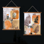 Jaguar Zebra Earth Tones Moderne Abstracte Pop Art Hangend Wandkleed<br><div class="desc">Moderne abstracte muur hangen met afrikaanse zebra en zuid-amerikaanse jaguar dieren en organische vormen in de portretstijl van de pop. Koel het ontwerp van gemengde media in aardtonen van gouden zandbeige die oranje en groen verbrand zijn.</div>