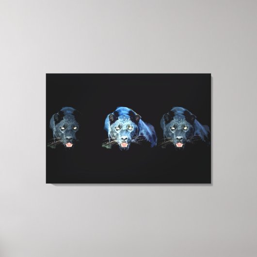 Jaguar - Zwart Panter Verpakt Canvas - 3 Canvases (Voorkant)