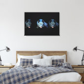 Jaguar - Zwart Panter Verpakt Canvas - 3 Canvases (Insitu (Slaapkamer))
