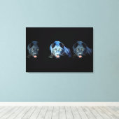Jaguar - Zwart Panter Verpakt Canvas - 3 Canvases (Insitu (Houten vloer))