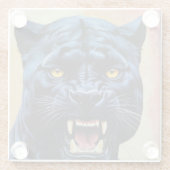 Jaguar - Zwarte Panther Glazen Onderzetter (Achterkant)