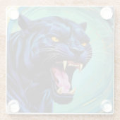 Jaguar - Zwarte Panther Glazen Onderzetter (Achterkant)