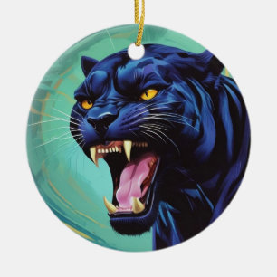 Jaguar - Zwarte Panther Keramisch Ornament
