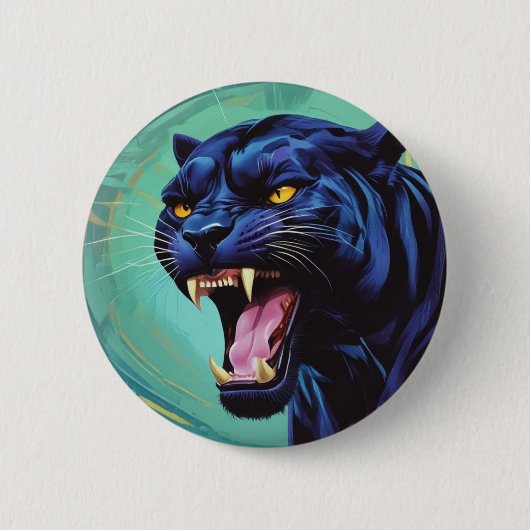 Jaguar - Zwarte Panther Ronde Button 5,7 Cm (Voorkant)