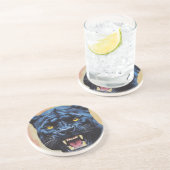 Jaguar - Zwarte Panther Zandsteen Onderzetter (Zijkant)