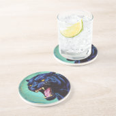 Jaguar - Zwarte Panther Zandsteen Onderzetter (Zijkant)