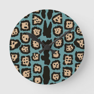 Jaguarpatroon in strandkleuren ronde klok