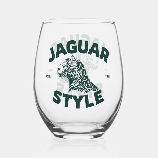 Jaguars Wijn Glas Zonder Steel (Voorkant)