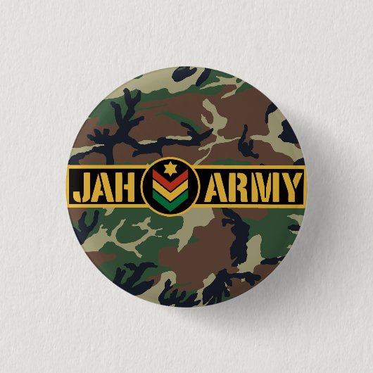 Jah Army Jah Rastafari Reggae Rasta Roots Ronde Button 3,2 Cm (Voorkant)