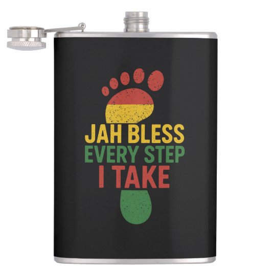 Jah Bless Every Step I take Rasta Heupfles (Geopend)