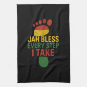 Jah Bless Every Step I take Rasta Theedoek (Verticaal)