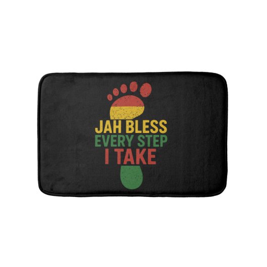 Jah Bless Every Step I take Rastafarian Flag Rasta Badmat (Voorkant)