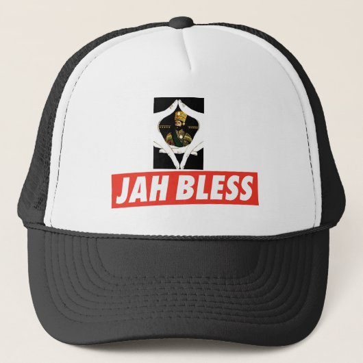 Jah Bless - Haile Selassie - Rasta Trucker Cap (Voorkant)