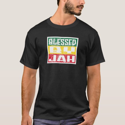 Jah Bless Rasta Raggae Ragga Roots God Rasta T-shirt (Voorkant)