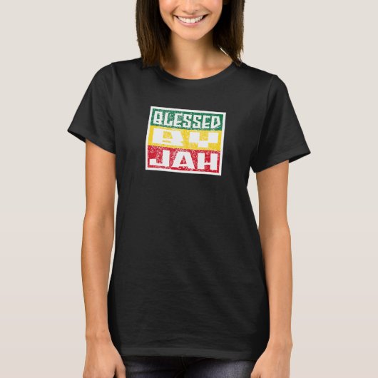 Jah Bless Rasta Raggae Ragga Roots God Rasta T-shirt (Voorkant)