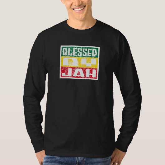 Jah Bless Rasta Raggae Ragga Roots God Rasta T-shirt (Voorkant)
