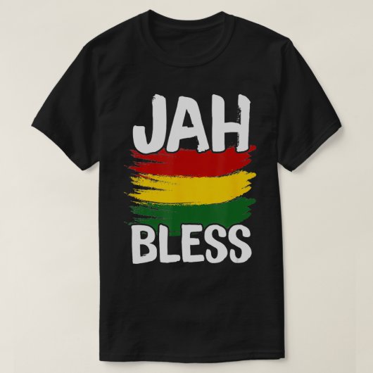 Jah Bless Reggae Rasta Rastafari Jamaicaans T-shirt (Design voorkant)