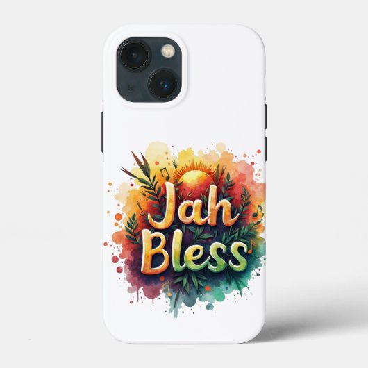 Jah Bless Reggae Watercolor Case Rasta Vibes & Art (Achterkant)