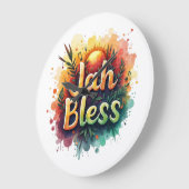 Jah Bless Reggae Watercolor Grote Klok (Hoek)
