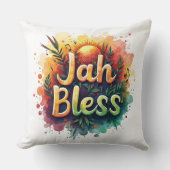 Jah Bless Reggae Watercolor  Kussen (Voorkant)