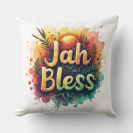 Jah Bless Reggae Watercolor  Kussen