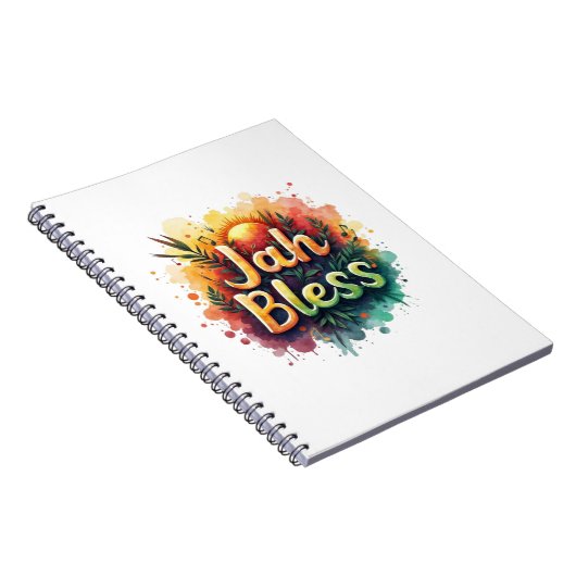 Jah Bless Reggae Watercolor Notitieboek (Rechterzijde)