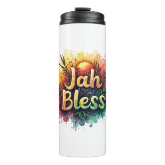 Jah Bless Reggae Watercolor Portable Thermal Bottl Thermosbeker