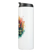 Jah Bless Reggae Watercolor Portable Thermal Bottl Thermosbeker (Geroteerd rechts)