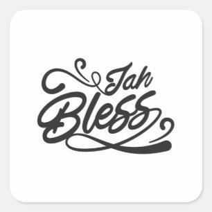 Jah bless vierkante sticker