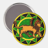 Jah King Dredlock Lion Magneet (Voorkant / Achterkant)