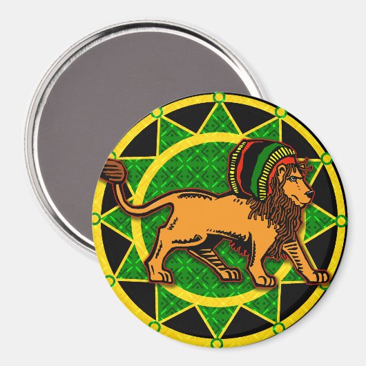 Jah King Dredlock Lion Magneet (Voorkant / Achterkant)