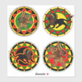 Jah King Rasta Leeuw Collectie 3 Art Stickers (Vel)