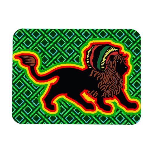 Jah King Rasta Lion Magneet (Horizontaal)