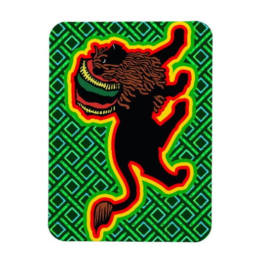 Jah King Rasta Lion Magneet (Verticaal)