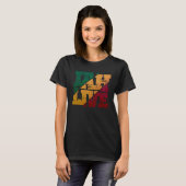 Jah Live Rasta Colors Distressed Reggae T-shirt (Voorkant volledig)