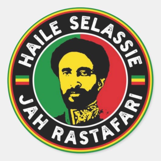 Jah Rastafara Haile Sleassie Royal Rasta Sticker  (Voorkant)