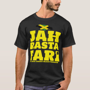 JAH RASTAFARI & BLACK MESSIAH Basic Donker T-shirt