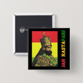 Jah Rastafari Button (Voorkant /achterkant)