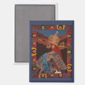 Jah Rastafari Haile Selassie HIM Rasta Roots  Magneet (Voorkant / Achterkant)