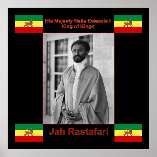 Jah Rastafari, Haile Selassie I Canvas Print 3 ft (Voorkant)