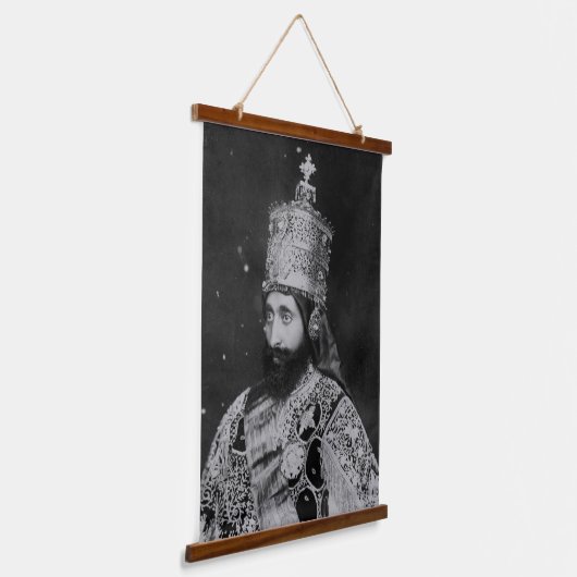 Jah Rastafari Haile Selassie I HIM INI Rasta Roots Hangend Wandkleed (Gebogen)